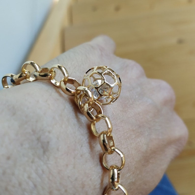 Bracelet 18k Gold Filled Chain Gold Pendant Bracelet Unique image 7