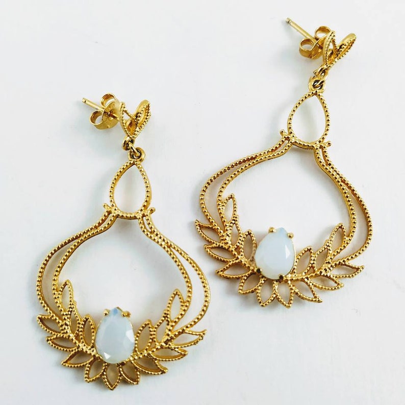 Earrings Gold Earring Dangle and Drop Earring Jewelry image 0