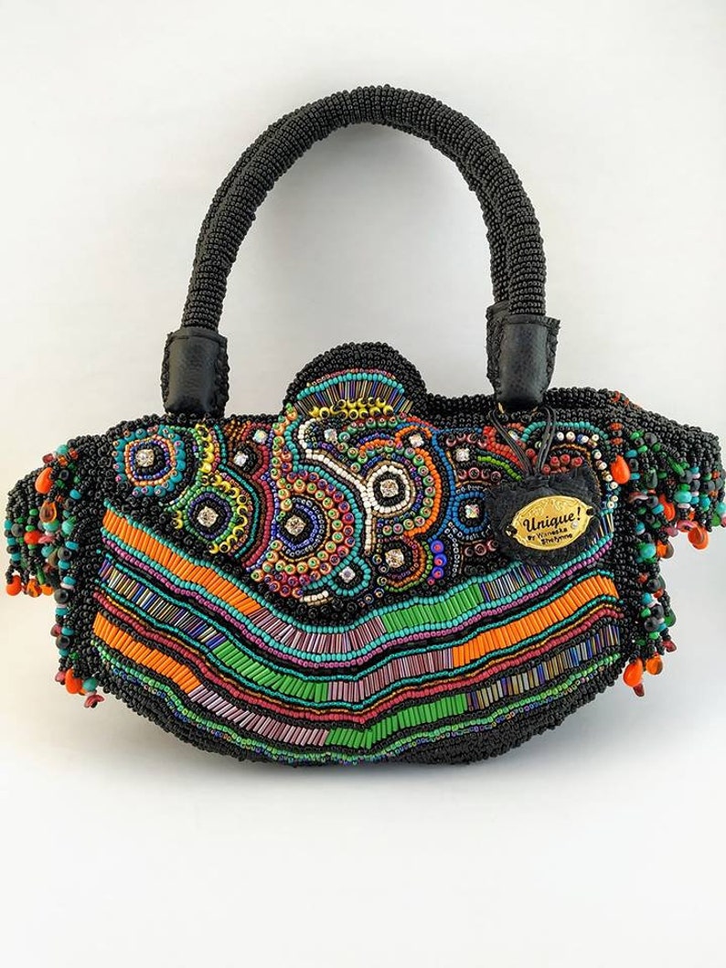 Clutch Bead Embroidery Bag Handmade Clutch Unique Clutch image 1