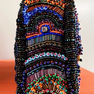 Unique Hand Embroidered Boho Bag, Luxury Handbag for Women, Beaded Embroidered Purse Bag, Large Beaded Handbag, Fashionable Colorful Bag image 3