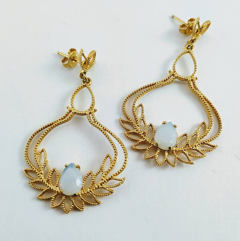 Earrings Gold Earring Dangle and Drop Earring Jewelry image 1