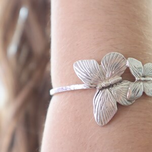925 Silver Butterfly Bracelet, Dainty Silver Animal Bracelet, Art Deco Statement Bracelet, Minimalist Bridesmaid Silver Jewelry, Gifts Ideas image 3