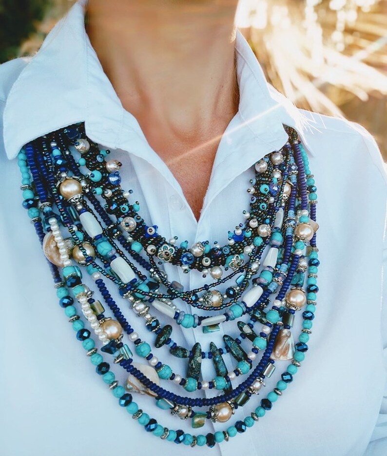 Necklace Multi Strand Necklace Bib Necklace Statement image 1