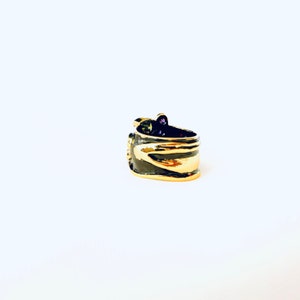 Zwart goud emaille ring, cubic zirconia koperen ring, CZ sierring, goud gevulde ring, multi-stone statement ring, unieke edelsteen ring afbeelding 2