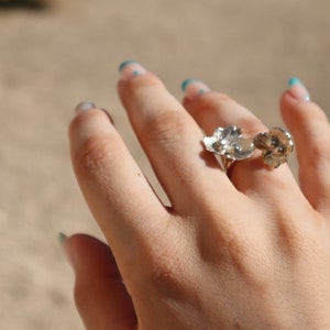 Dainty Sterling Silver Flower Ring, Unique Solid 925 Statement Ring, Minimalist Flower Ring, Wedding Silver Ring, Luxury Jewelry for Her image 6