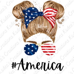 DOWNLOAND DIGITAL- PNG- 4 de julho, Dia da Independência, Vermelho, Branco e Azul, Bandeira, Pão bagunçado, Óculos, Cabelo castanho, #América