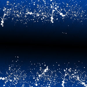 May include: Abstract background with a dark blue gradient and white paint splatters. The splatters are scattered randomly across the image, creating a textured effect.