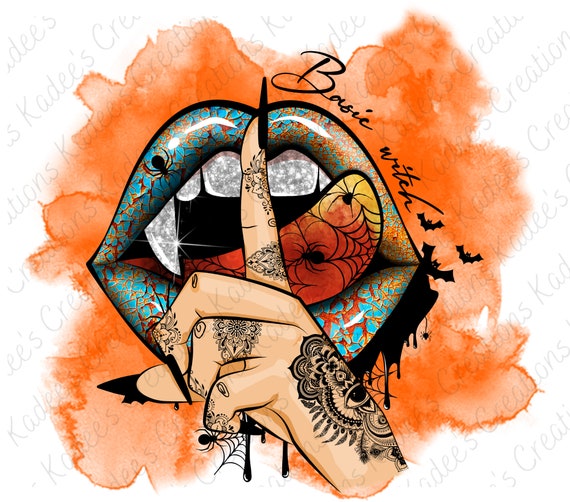 DIGITAL DOWNLOAND- PNG- Basic Witch, Spider Web, Halloween, Lips, Water Color