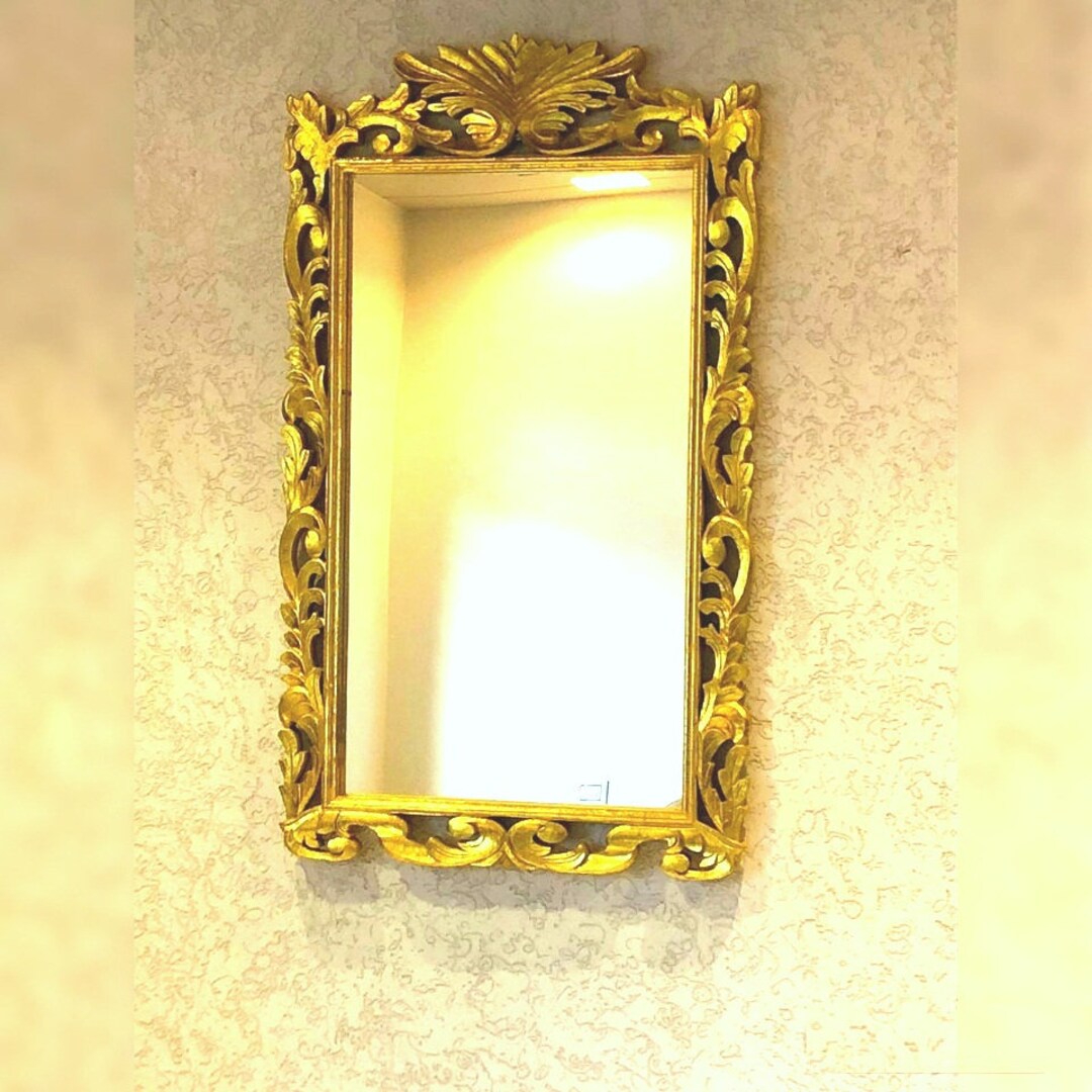 Big Size Wooden Hand Carved Design Wall Mirror Frame in Golden Etsy