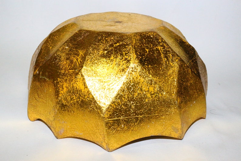 Golden Foil Finish Wooden Big Size Designer Bowl For Dinning Table /& Salad Serving