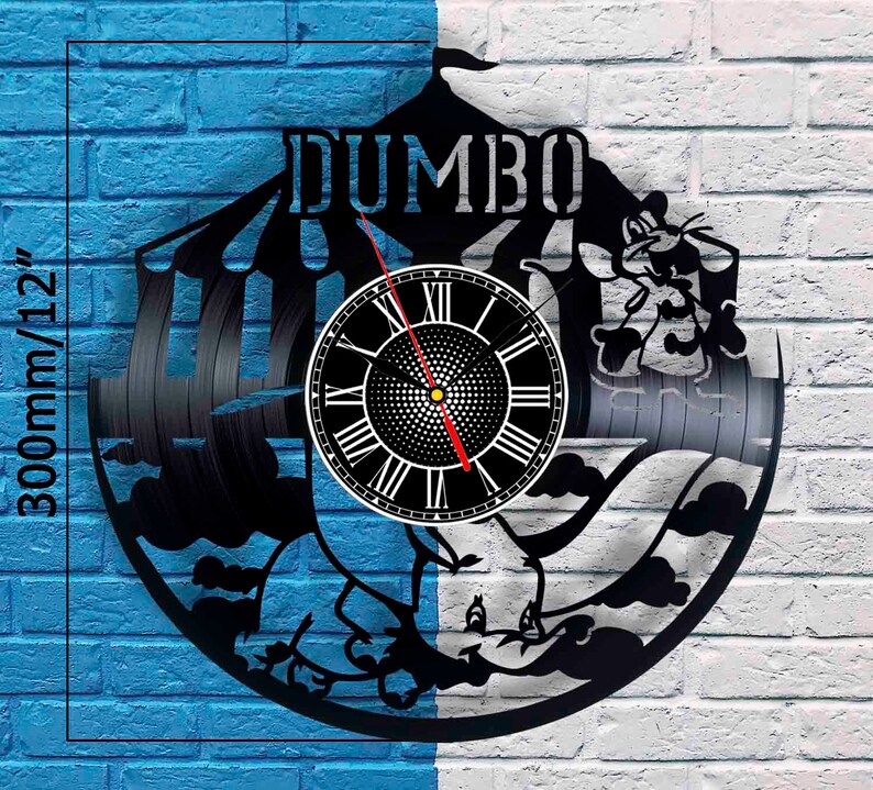 Dumbo Baby Shower Decorations Clock Dumbo Party Decorations Dumbo Birthday Gift For Kids Vinyl Record Clock Room Decor For Boys Room