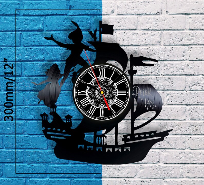 Peter Pan Decor Vinyl Clock Neverland Party Decorations Etsy