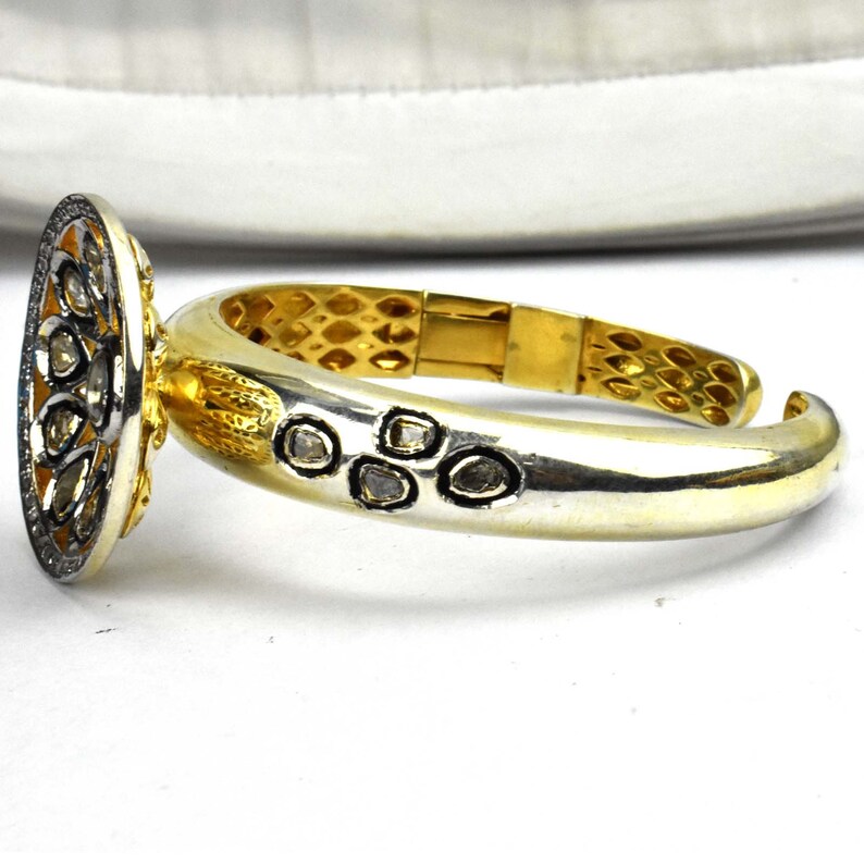 Victorian Ring Polki Jewelry Adjustable 925 Sterling Silver JUewelry Polki Diamond Flower Ring Polki Ring Diamond Ring Statement Ring