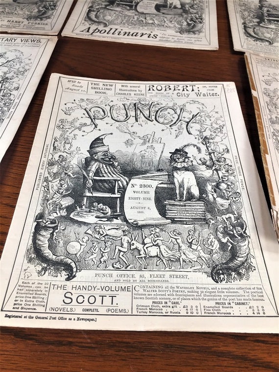 Victorian Age treasure! Bound volumes of Punch Magazine from