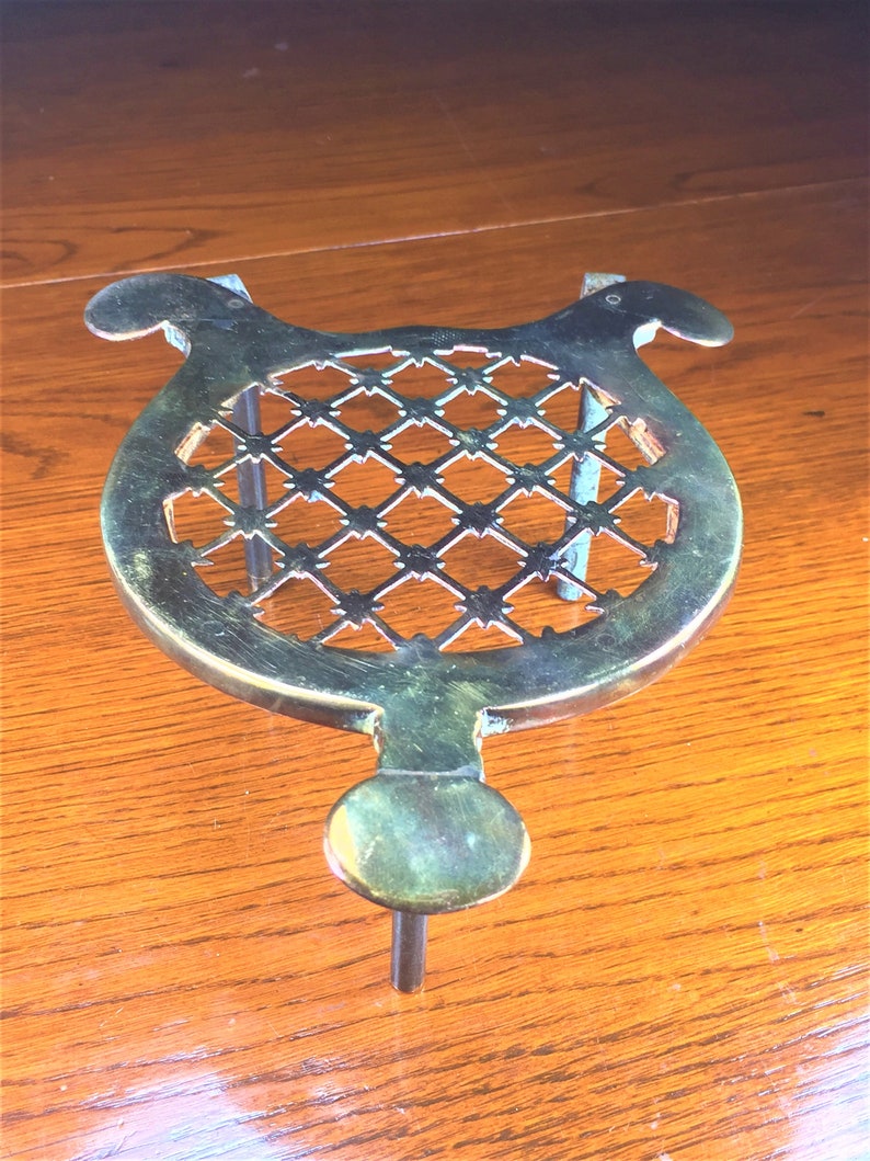 Antique English Brass Fire Bar Trivet Standing Trivet English Etsy