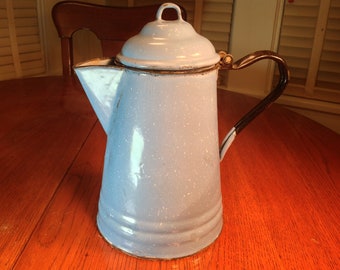 Vintage Enamel Coffee & Tea Pot