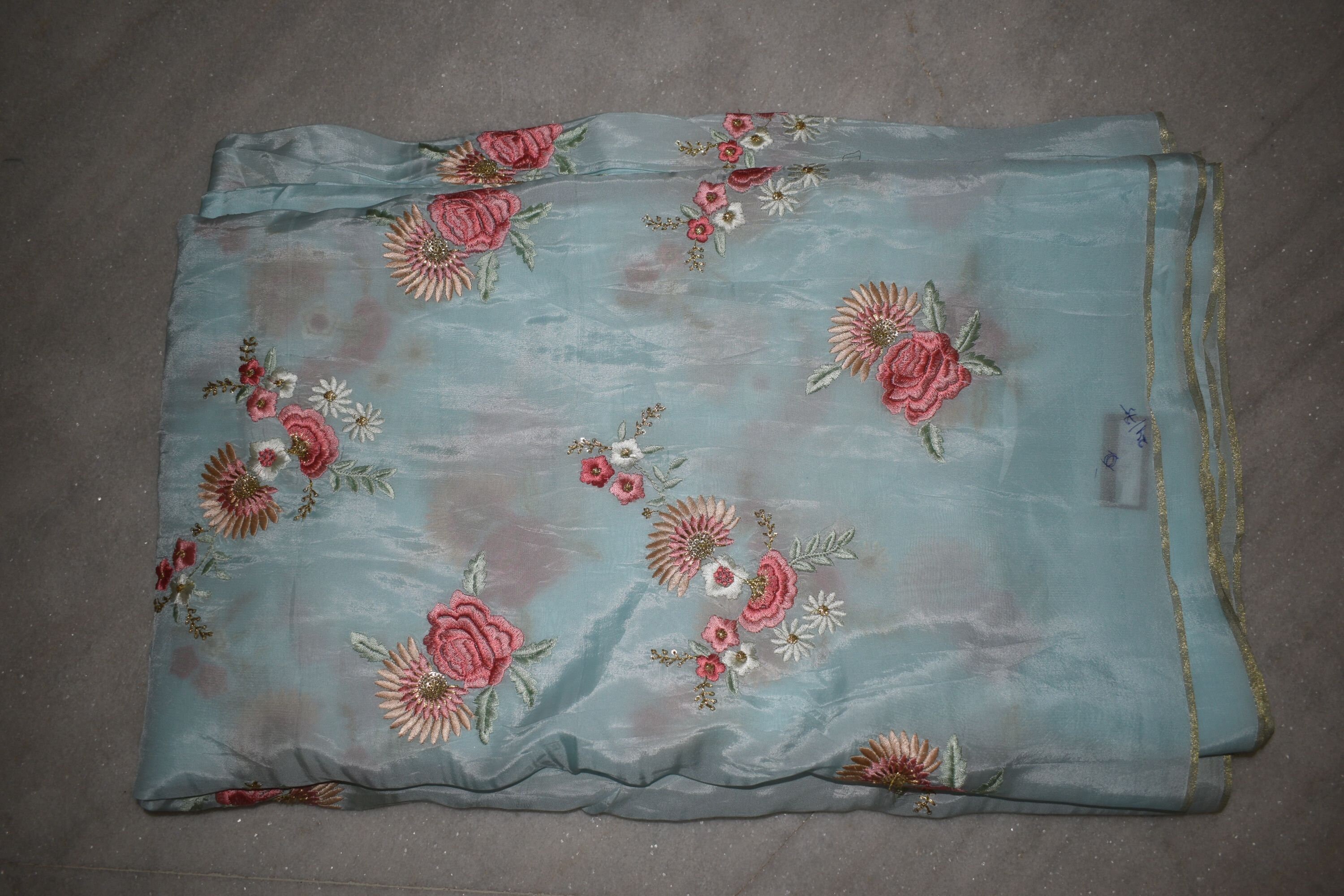 Indian fabric india silk embroidered fabric floral art Etsy