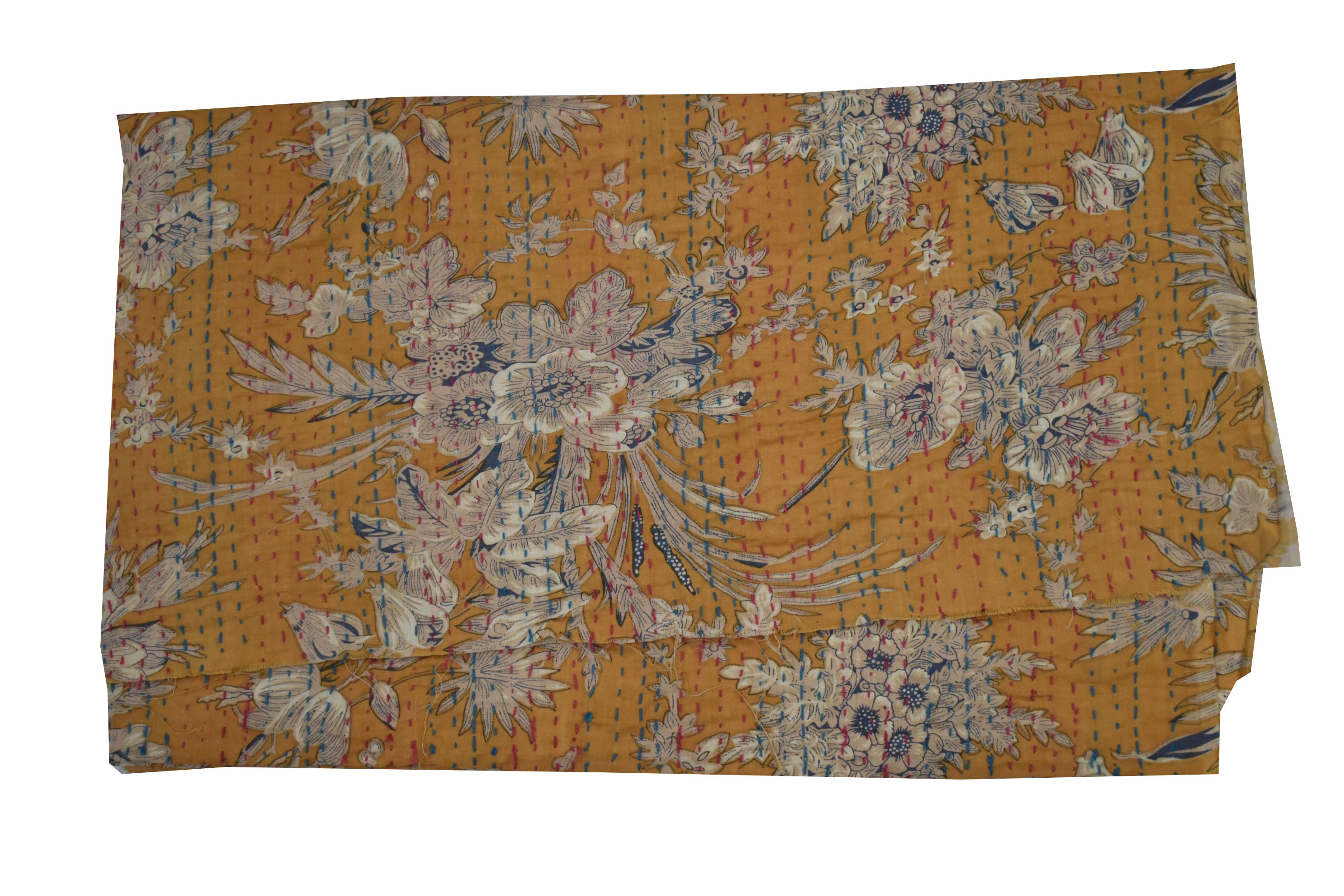 Kantha Embroidered fabric Cotton Embroidered Fabric 44 Etsy