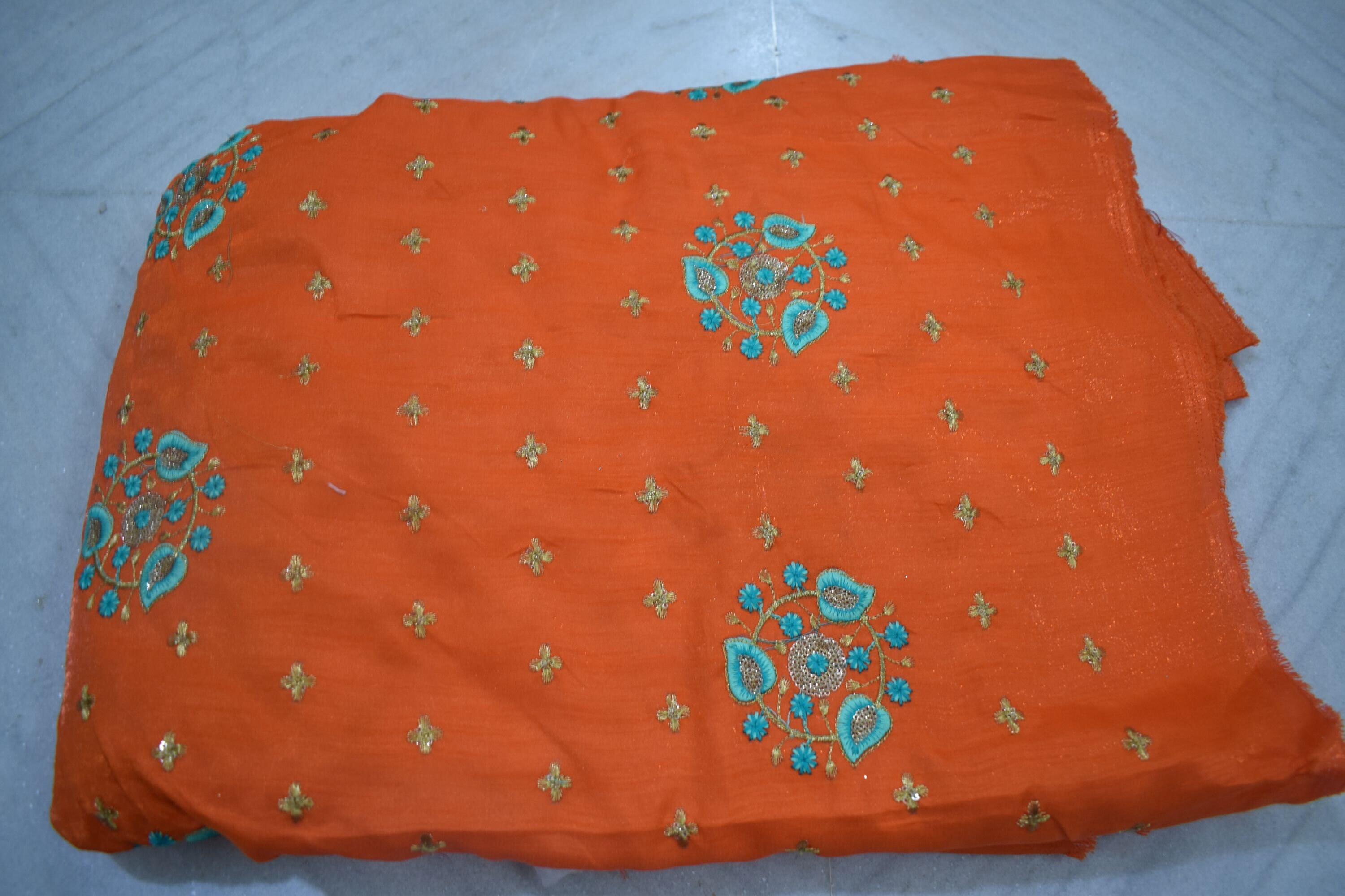 Indian fabric india silk embroidered fabric floral art Etsy