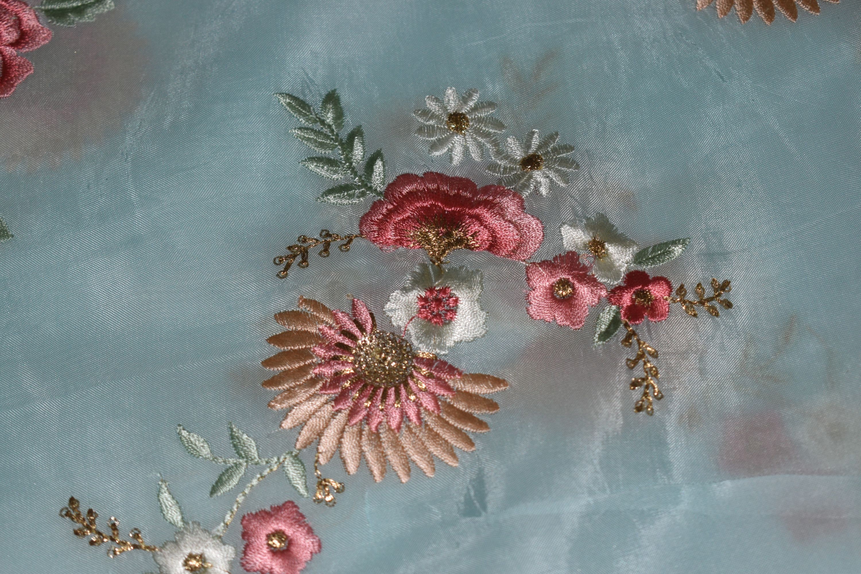 Indian fabric india silk embroidered fabric floral art Etsy