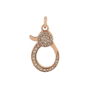 Pave Diamond Lock Finding, Diamond Pave Spring Clasp, Diamond Clasp Finding, 14k Yellow Gold Lock Clasp Finding for Making Bracelet, FI-8024