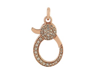Cierre de seguridad con diamantes pavé de oro amarillo de 14k, 0,30 ct