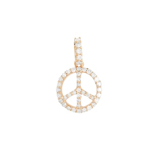 Naturdiamant Peace Charm Anhänger, 14k Gelbgold Anhänger, Diamant Peace Charm Anhänger, 14k Gelbgold Diamant Anhänger, PN-5997