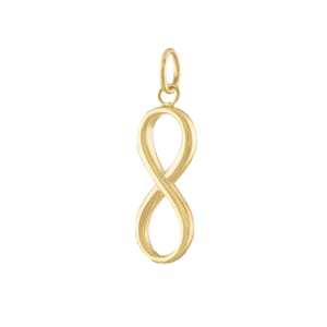 Plain Gold Pendant, 14k Yellow Gold Infinity Pendant, Solid Gold Infinity Charm, Gold Plain Charm, Plain Yellow Gold Infinity Charm, PN-9380