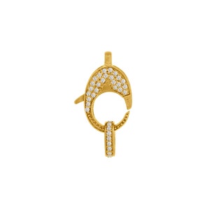 Pave Diamond Lobster Lock, Pave Diamond Clasp, 925 Sterling Silver Finding, Pave Diamond Lock Finding Jewelry Accessories Necklace, FI-8159