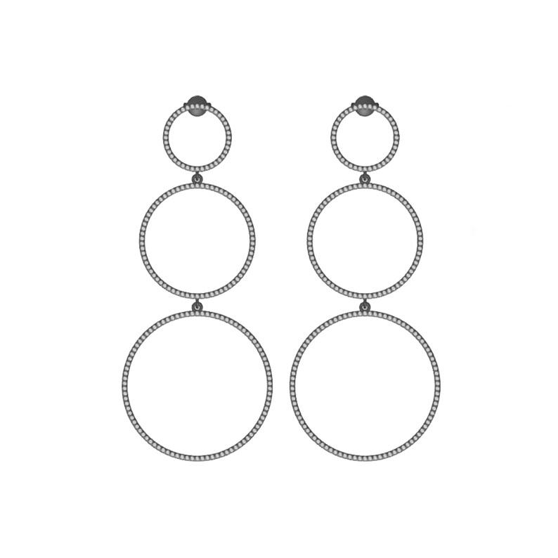 Gold Plating Earrings Pave Diamond Round Disc Earrings Diamond Pave Circle Dangle Earrings Sterling Silver Dangler Earrings EA-2421