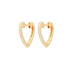 Diamond Pave Earrings, Pave Diamond Hoop Earrings, 14k Solid Gold Huggie Earrings, Solid Gold Huggie Earrings Birthday Gift Women, EA-5825