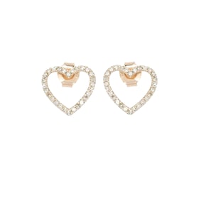 Natural Diamond Heart Earrings, Real Diamond Stud Earrings, 14k Yellow Gold Earrings, Diamond Mini Heart Stud, Solid Gold Tiny Studs EA-8009