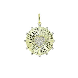 Pave Diamond Heart Pendant, Diamond Love Heart Pendant, 14k Solid Yellow Gold Pendant, Diamond Solid Gold Textured Heart Pendant, PN-5529