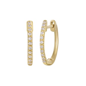 Pave Diamond Hoop Earrings, 14k Yellow Gold Earrings, 14k Yellow Gold Huggie Earrings, Natural Diamond Huggie Earrings Gift Women, EA-5511