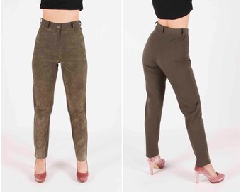 Khaki Suede Pants - Etsy
