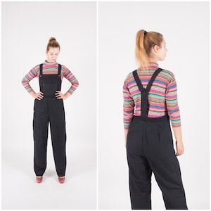 Black dungaree trousers discount