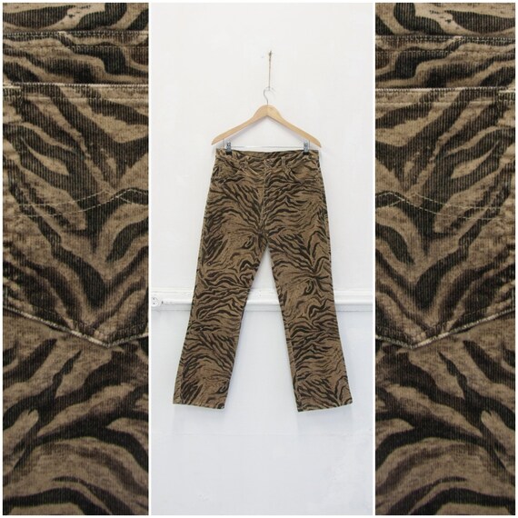 printed corduroy pants
