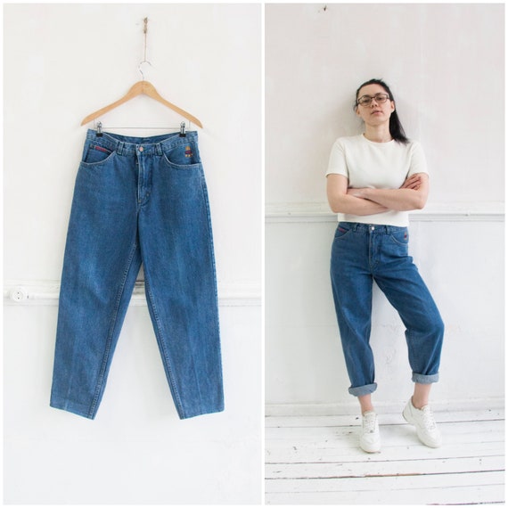 Vintage 90s Boyfriend Jeans Womens L High Waisted Baggy Jeans Etsy