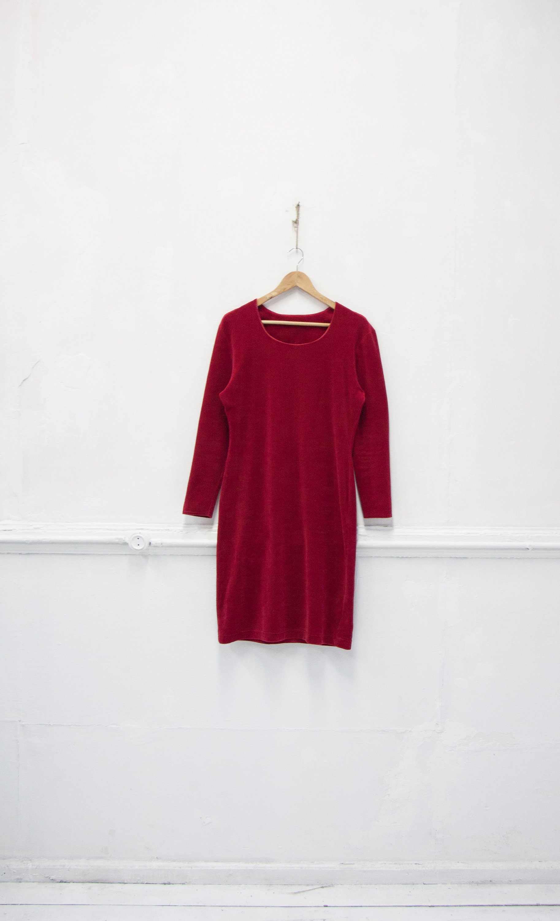 Vintage Velvet Mini Dress 90s Red Velvet Dress M Scoop Neck - Etsy