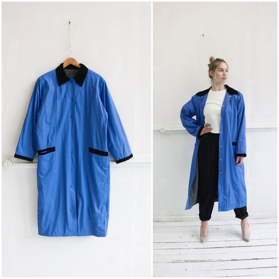 80s Raincoat Womens L Vintage Oversize Coat Large