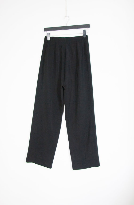Women's Black Baggy Suit Pants Waist 27" Black Su… - image 4