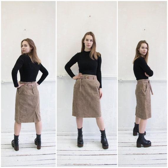 Brown corduroy skirt clearance 90s