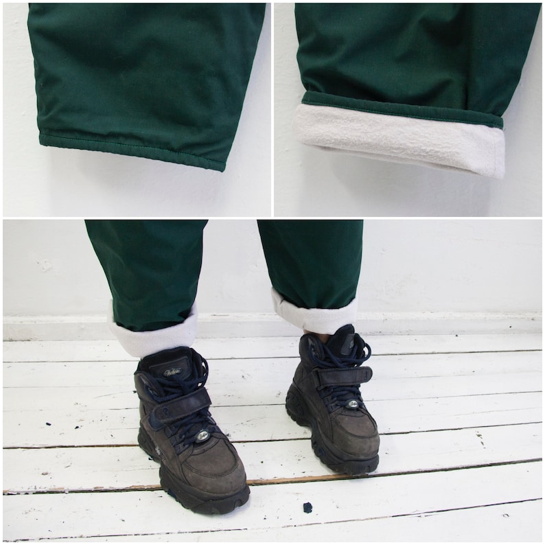 Vintage 80s Boyfriend Pants High Waisted Trousers 32 Womens L Dark Green Baggy Pants Tapered Leg Trousers Mens 32 Baggy Pants High Rise W32