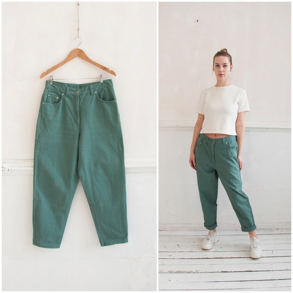 green boyfriend jeans