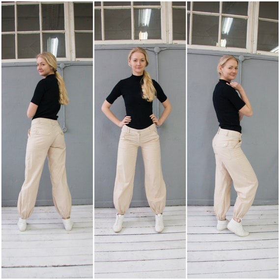 Vintage Linen Pants Low Rise Linen Trousers Women… - image 2