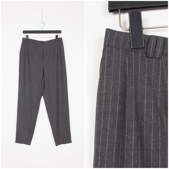 Pinstripe tapered deals trousers women's