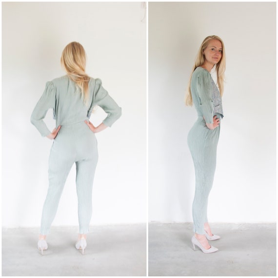 80s Jumpsuit Women's Medium Large Vintage Pastel Jump… Gem