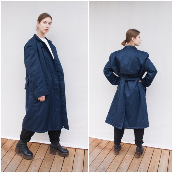 80s Trench Coat Women Large Oversized Trench Coat… - image 3