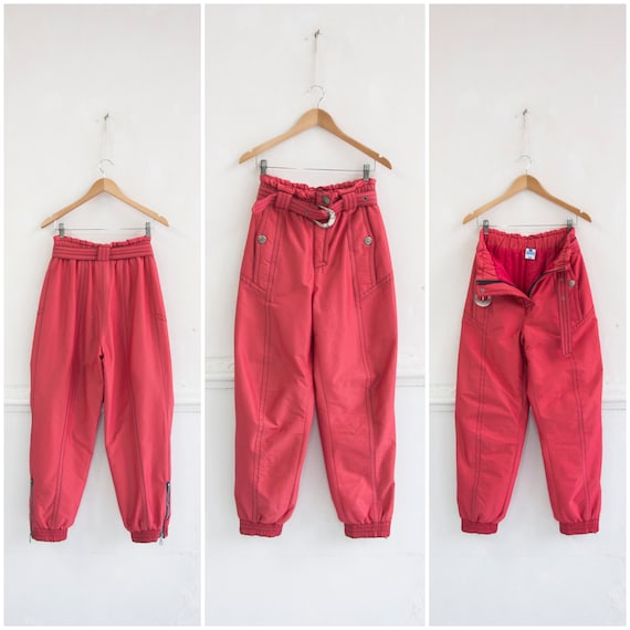 Vintage Ski Pants Women's XS S 80s Red Ski Pants 90s Ski Trousers Size XS S  Red Snow Pants Ski Suit Pants Snowboard Pants 90s Ski Wear Women 