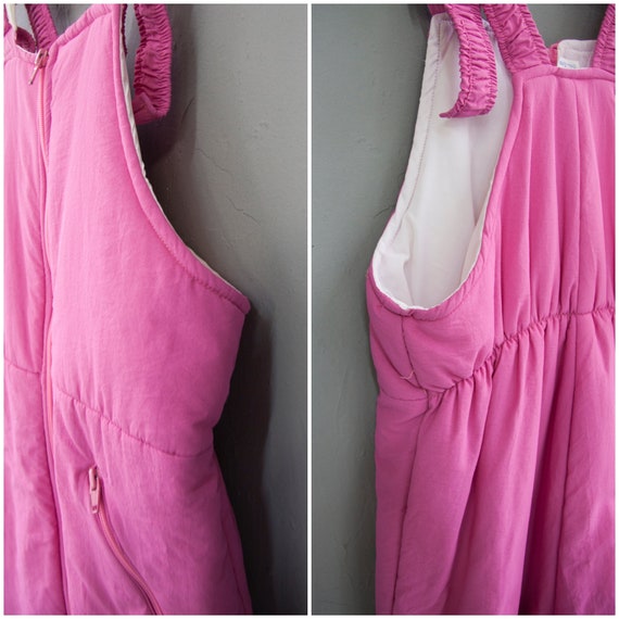 Vintage Ski Overalls Womens XXS Pink Ski Pants 70… - image 8